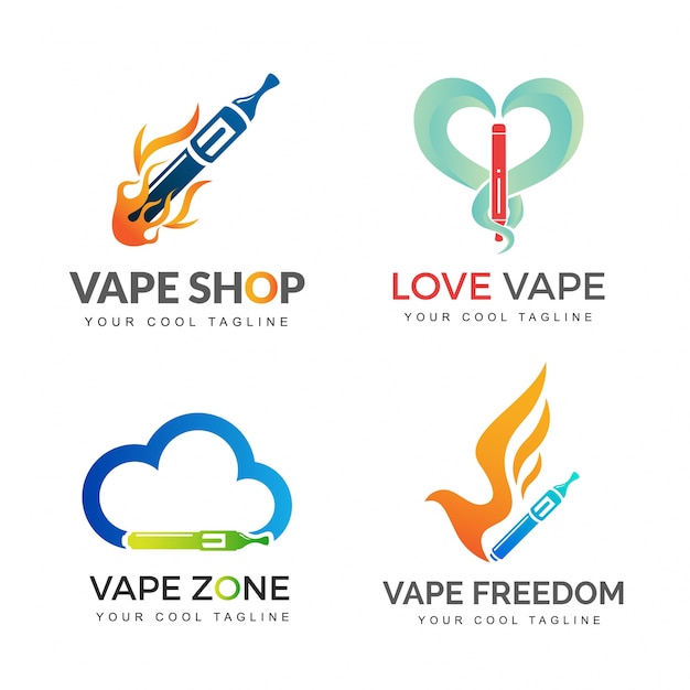 Vecteur vaping cigarette branding logo set