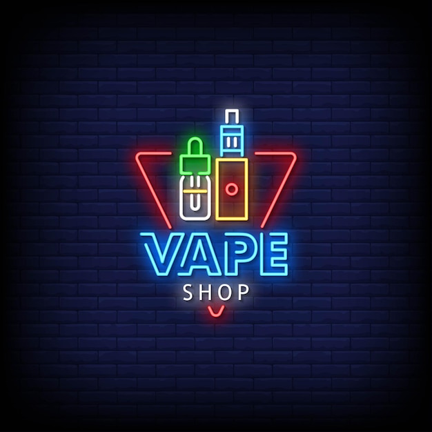 Vaping Shop Logo Néon Signes Style Texte