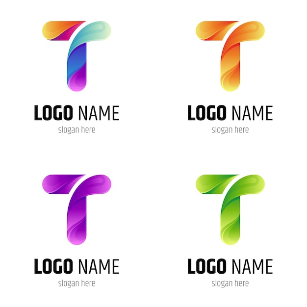 Variation De Couleur Du Logo Lettre T