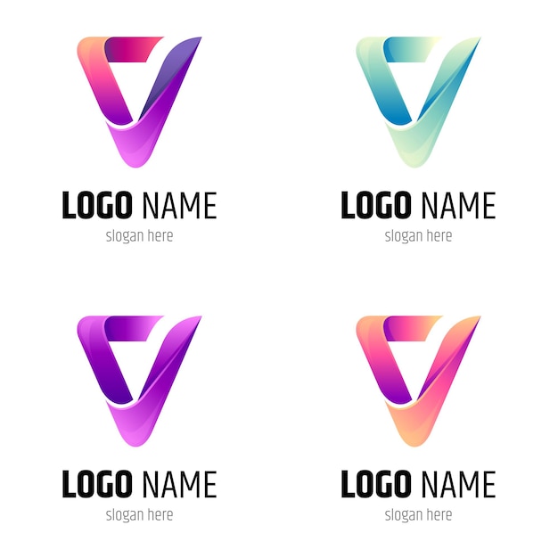 Variation De Couleur Du Logo Lettre V