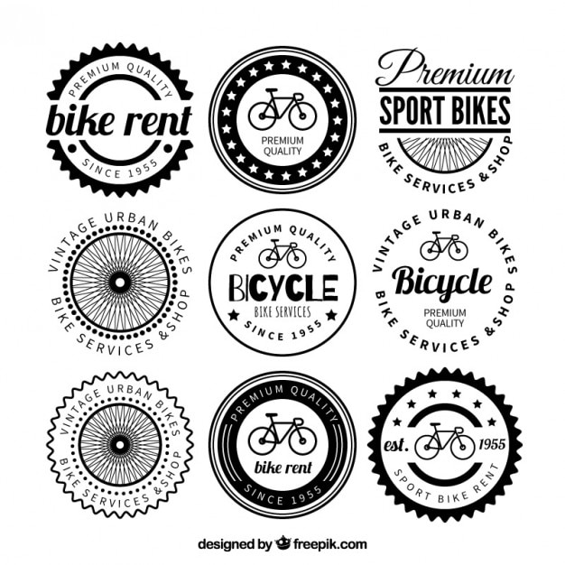 Variété De Badges De Vélo Rétro