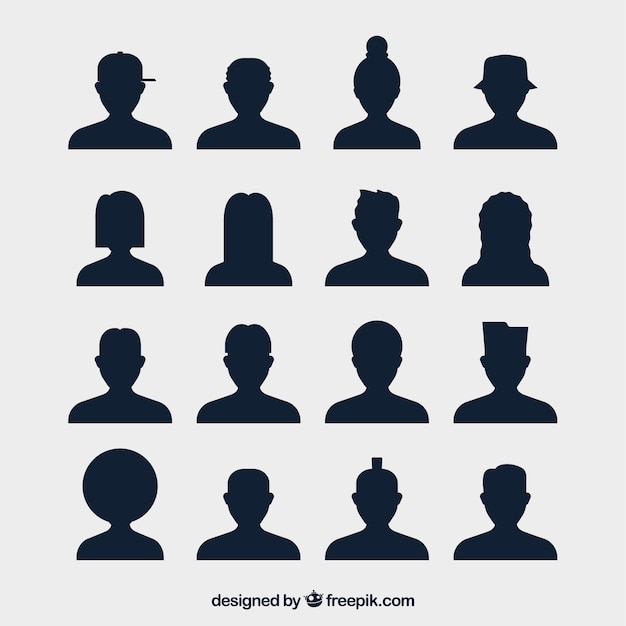 Variété de base d&#39;avatars de silhouette