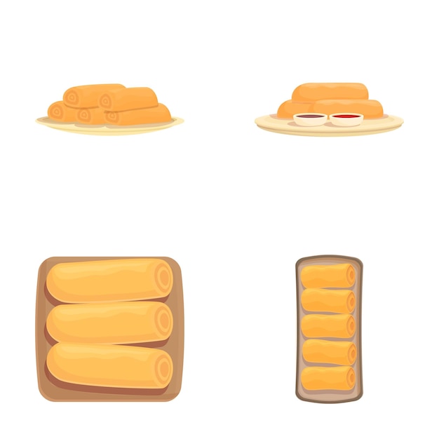 Une variété d'illustrations de rouleaux de crêpes