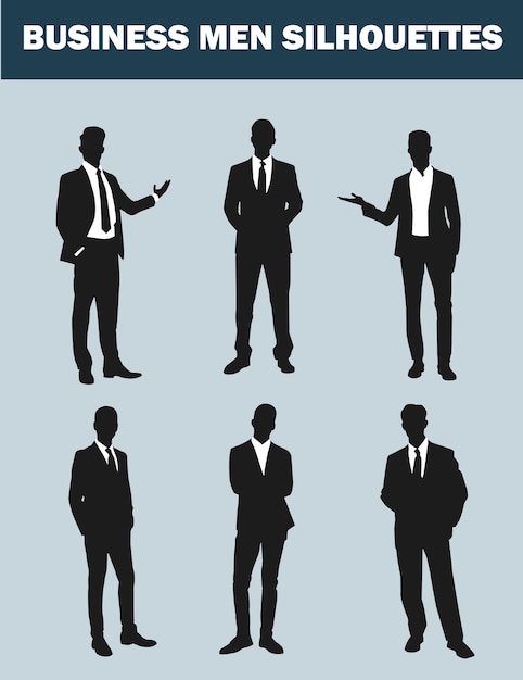 Variété de jeu de silhouette d'homme d'affaires