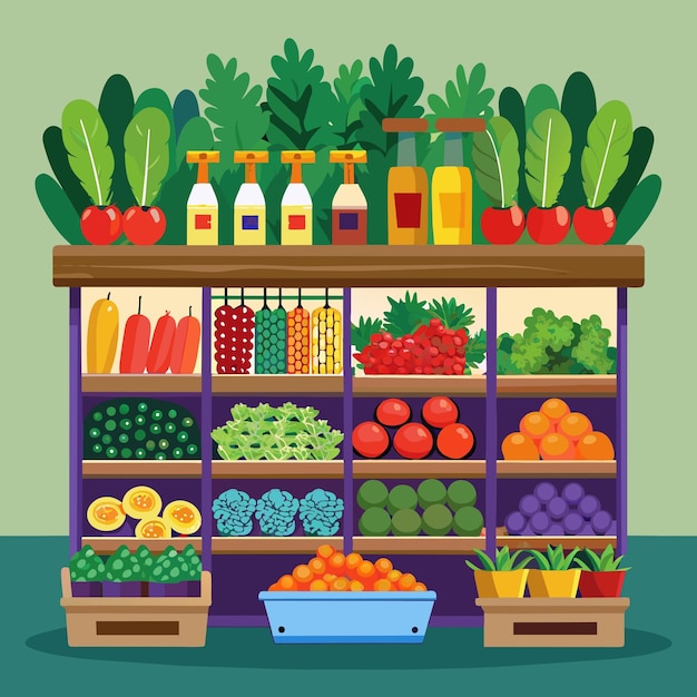 Une variété de légumes au supermarché