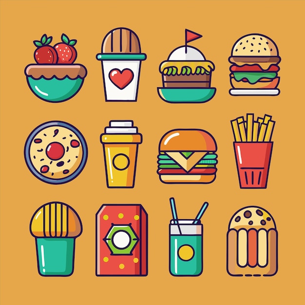 une variété de produits alimentaires différents, y compris une variété d'articles