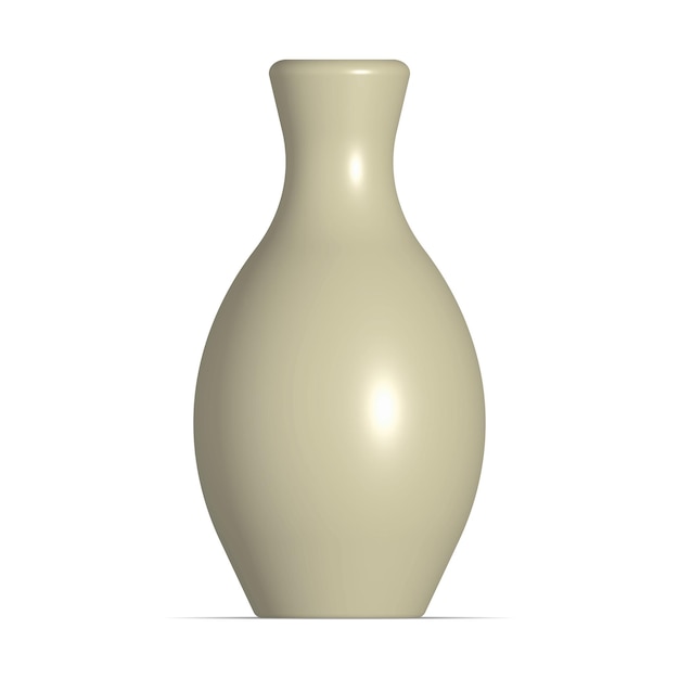 Vase en céramique vectorielle isolée avec ombre