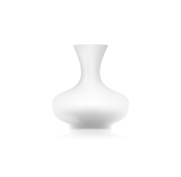 Vecteur vase en porcelaine en céramique blanche réaliste pot en céramique 3d élément de design d'intérieur de maison pour fleurs