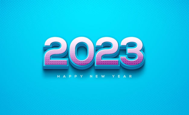 Vecteur 3d Bonne Année 2023 Avec Des Nombres Importants Venant Au Premier Plan