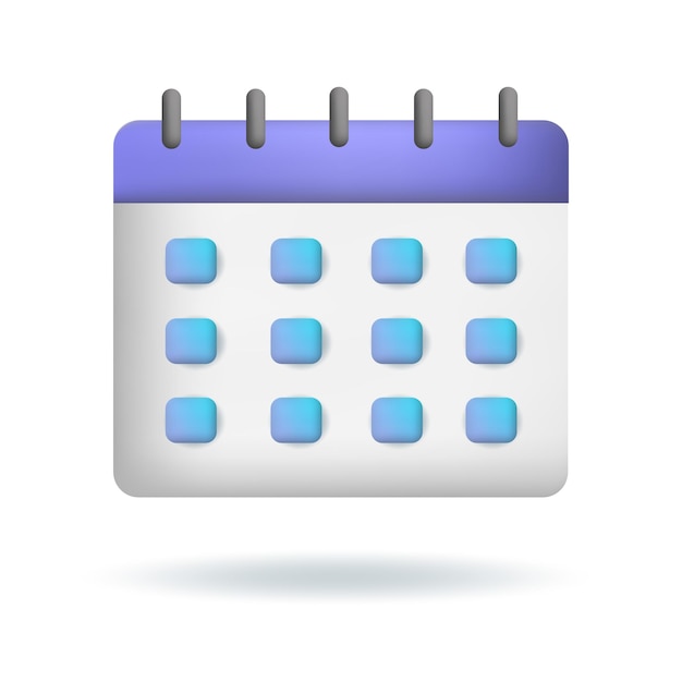 vecteur 3d Icône de calendrier. Notion de planification.