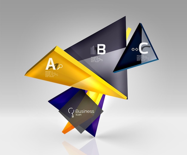 Vecteur abstrait triangle 3d