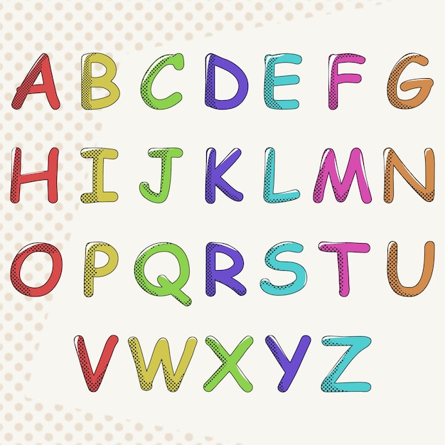 vecteur d'alphabet comique