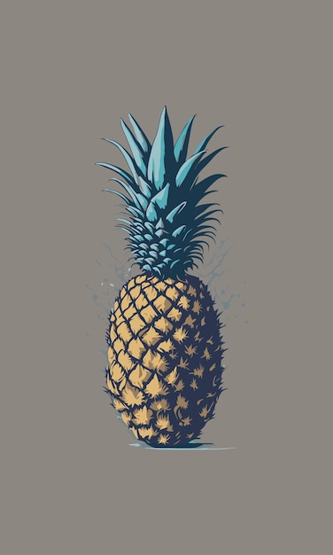 Vecteur D'un Ananas Coloré Sur Fond Neutre