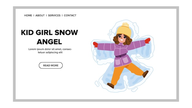 Vecteur D'ange De Neige Fille Enfant