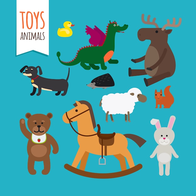 Vecteur Animaux Jouets