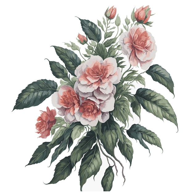 Vecteur vecteur aquarelle cascade bégonia clipart floral