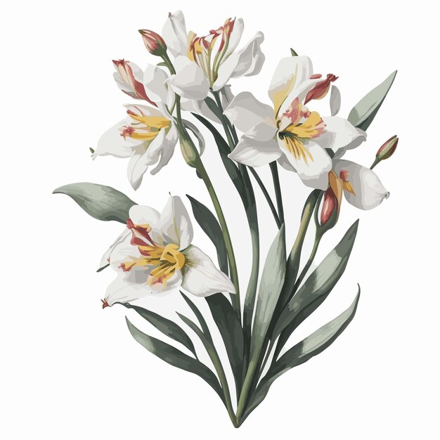 Vecteur aquarelle Freesia amaryllis clipart floral