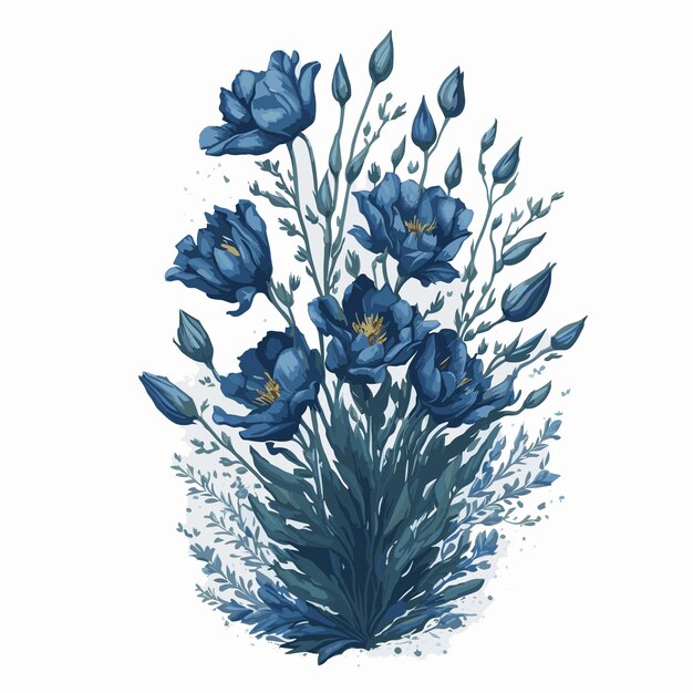 Vecteur aquarelle Freesia bleu lune clipart floral