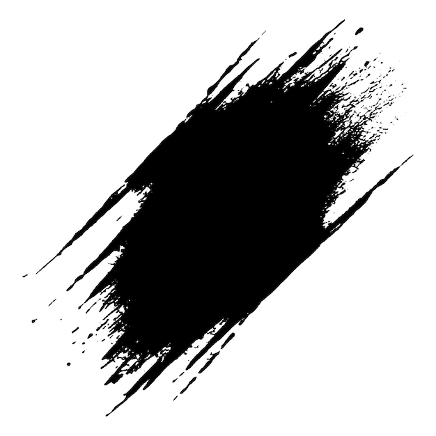 Vecteur aquarelle peint coup de pinceau noir élément de conception dessiné à la main isolé sur fond blanc