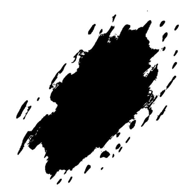 Vecteur aquarelle peint coup de pinceau noir élément de conception dessiné à la main isolé sur fond blanc