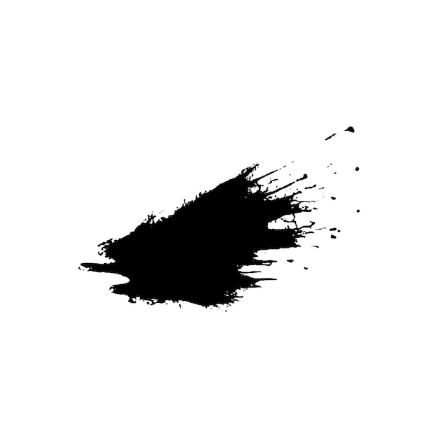 Vecteur aquarelle peint coup de pinceau noir élément de conception dessiné à la main isolé sur fond blanc