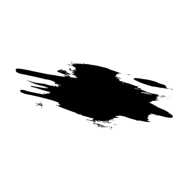 Vecteur aquarelle peint coup de pinceau noir élément de conception dessiné à la main isolé sur fond blanc