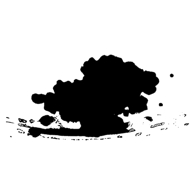 Vecteur aquarelle peint coup de pinceau noir élément de conception dessiné à la main isolé sur fond blanc