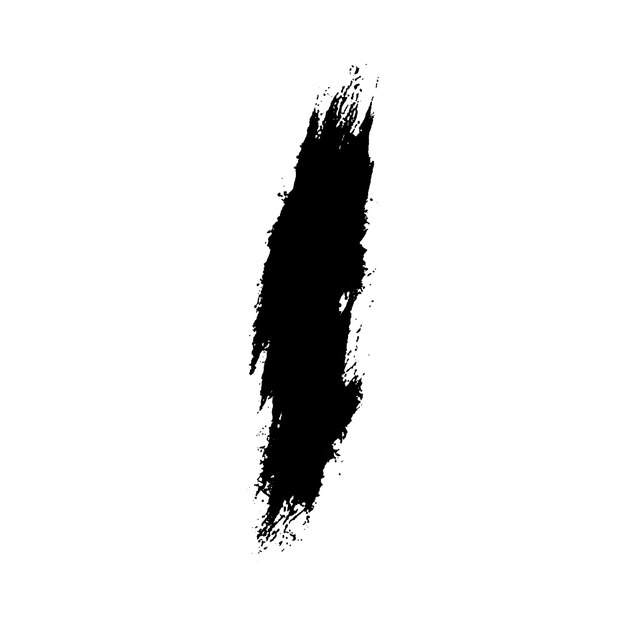Vecteur aquarelle peint coup de pinceau noir élément de conception dessiné à la main isolé sur fond blanc