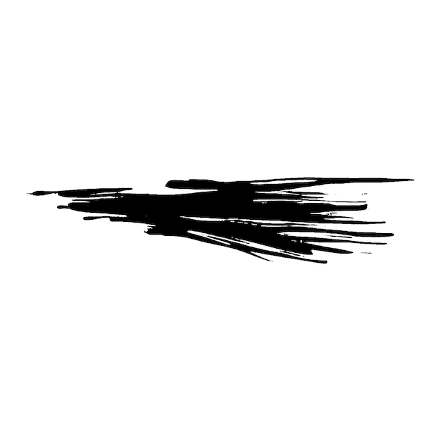 Vecteur aquarelle peint coup de pinceau noir élément de conception dessiné à la main isolé sur fond blanc