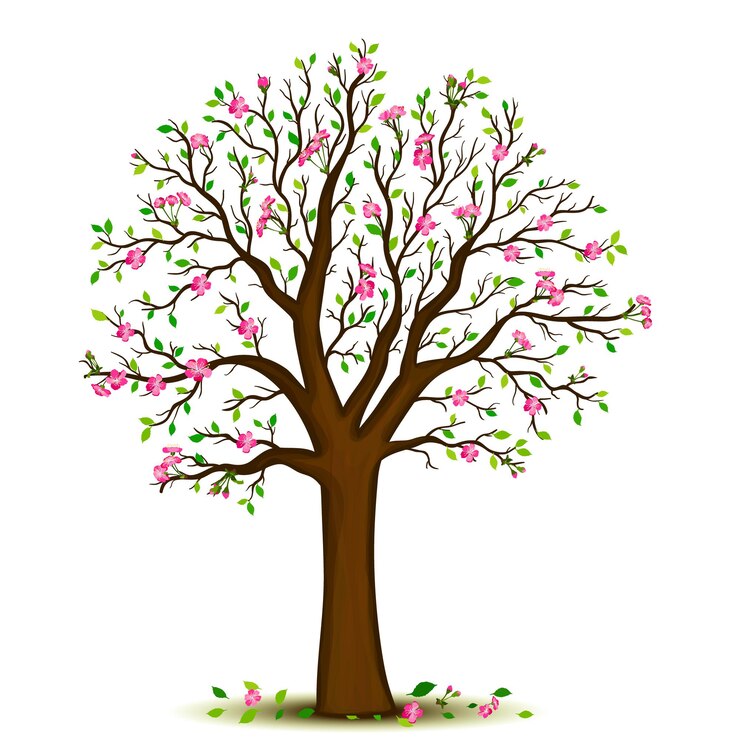 Vecteur vecteur d'arbre en fleurs de printemps