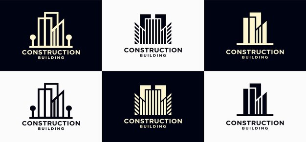 Vecteur d'architecte de logo de construction de maison et de bâtiment de rêve, logo d'entreprise moderne, entrepreneur à domicile