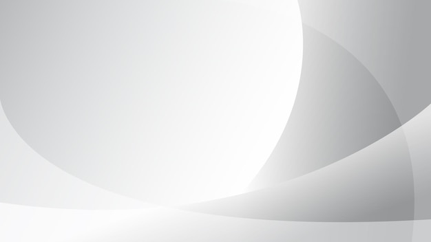 Vecteur d'arrière-plan de bannière abstraite minime blanc et gris avec des courbes géométriques