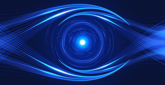 Vecteur vecteur d'arrière-plan circulaire numérique avec onde de flux lumineux