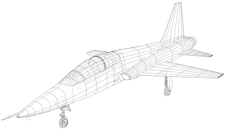 Vecteur vecteur d'avion concept filaire vectoriel illustration créée de 3d