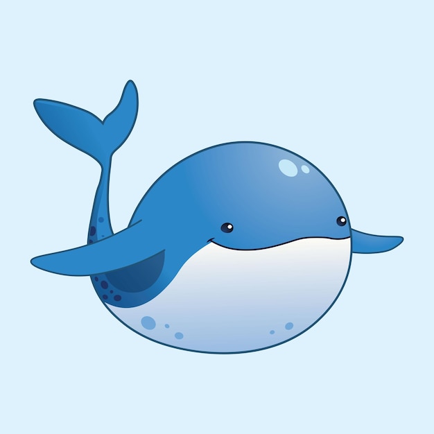 Le Vecteur De La Baleine Bleue Mignonne