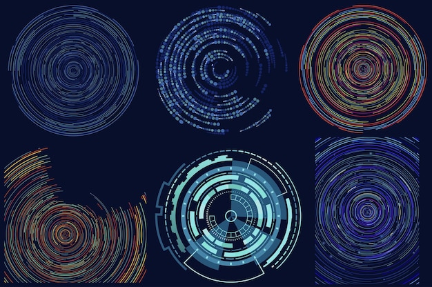 Vecteur de bannière de concept numérique de conception future de cercle