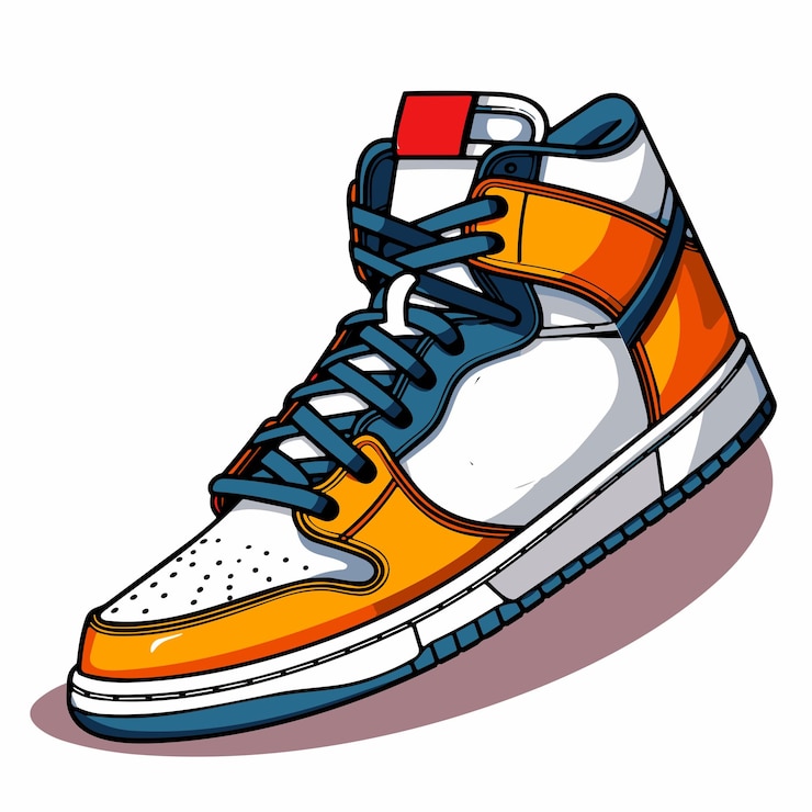 Vecteur vecteur de baskets cool avec fond blanc