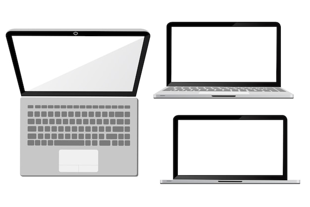 Vecteur de Blank Notebook 3 position isolé sur WhitexA