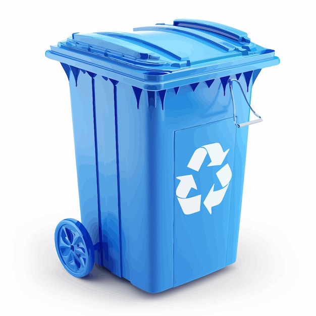 Vecteur le vecteur blue_plastic_recycle_bin_3d