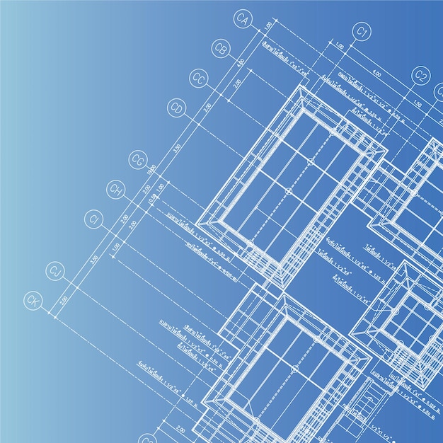 Vecteur de Blue print architecte