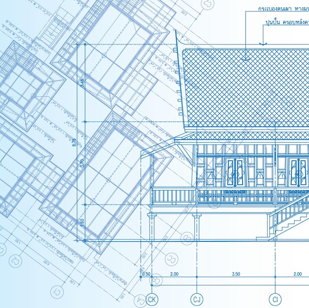 Vecteur de Blue print architecte