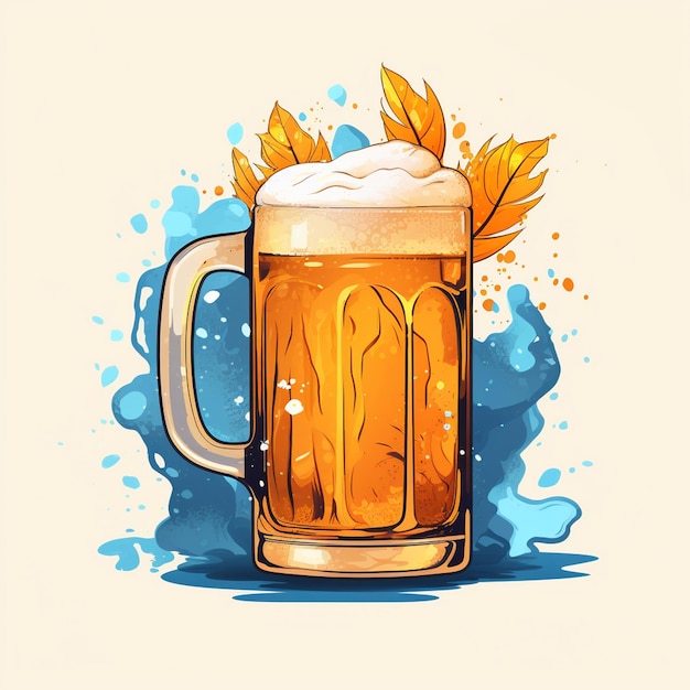 Vecteur Boisson Alcool Bar Bière Bière Blonde Illustration Verre Pub Boisson Tasse Brasserie Bouteille