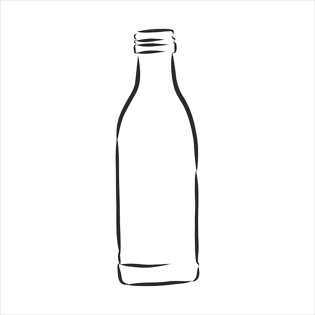 Vecteur vecteur de bouteilles de croquis. vecteur de bouteilles de croquis. bouteille en verre, illustration de croquis de vecteur