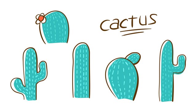 Vecteur de cactus mignon