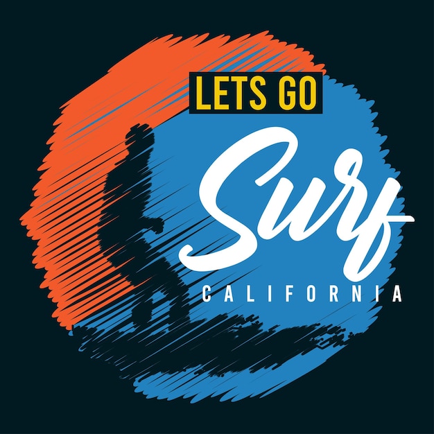 Vecteur Californie Surf Typographie Illustration Design