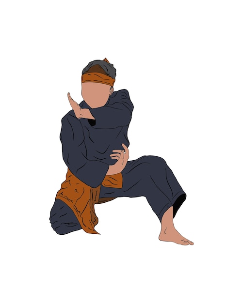 Vecteur vecteur de caractère illustration silat