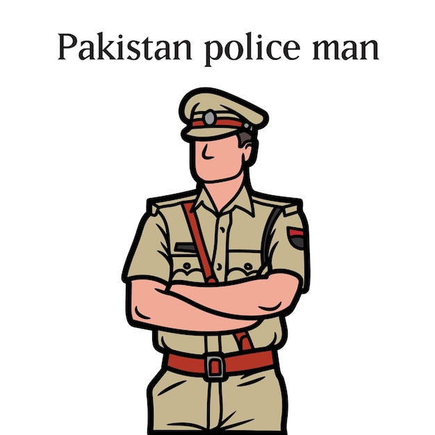 Vecteur vecteur de caractères de la police pakistanaise