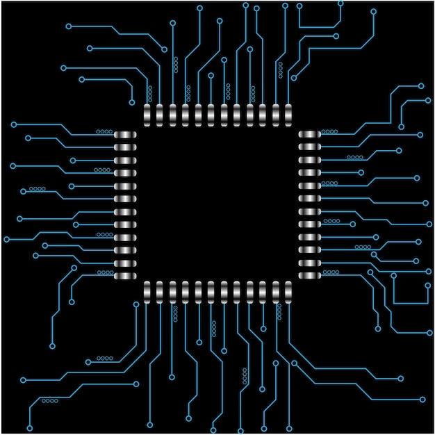 Vecteur de carte de circuit électronique pour le concept et l'éducation de la technologie et de la finance