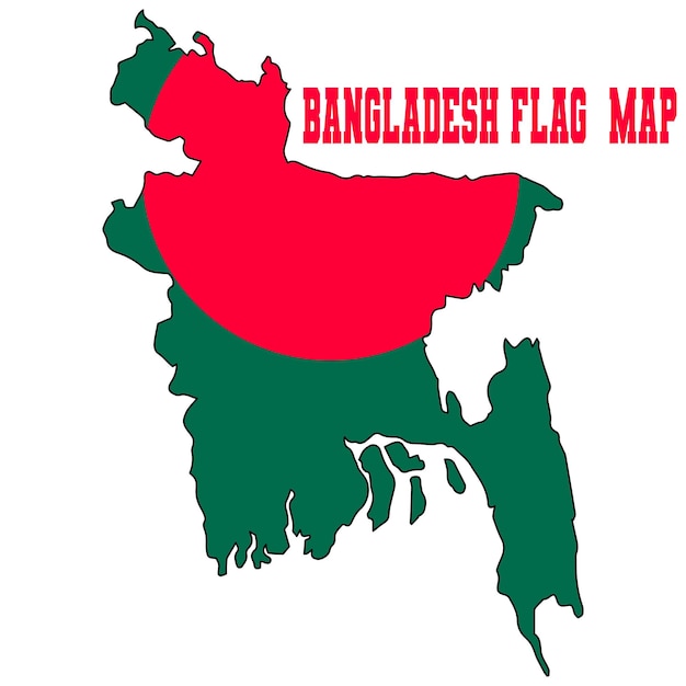 Vecteur de carte drapeau Bangladesh