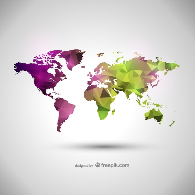 Vecteur de la carte du monde illustration géométrique